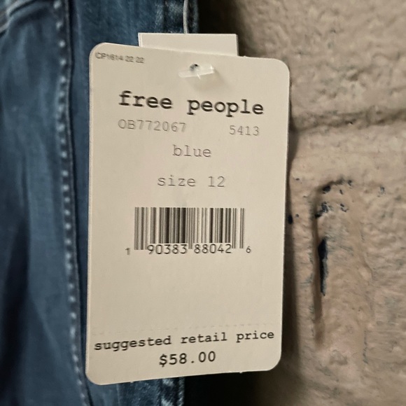 Free People NWT Lace up corset denim skirt - Picture 6 of 7